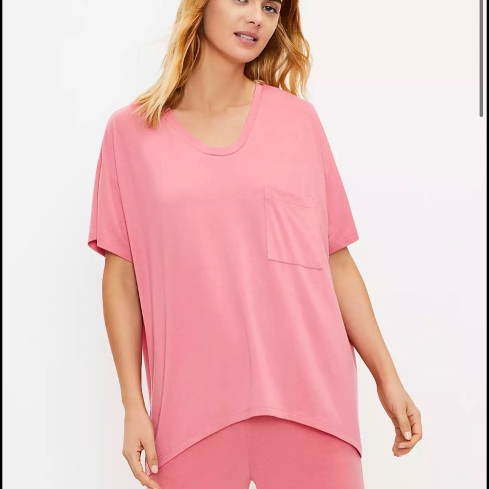 NWT LOFT Oversized‎ Luxe Knit Pocket Pajama Top & Shorts SET